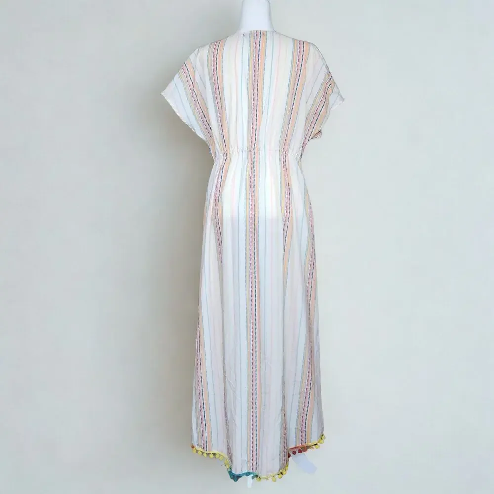 America & Beyond Women's Rainbow Sunshine Maxi Beach Cover-up
